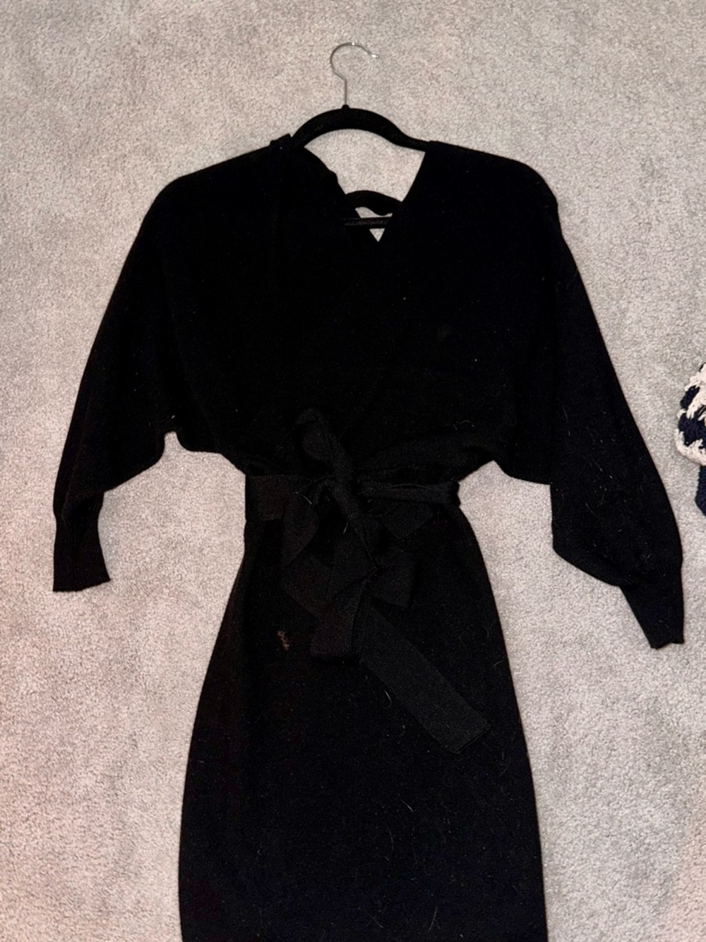 Amazon Black Wrap Belted Mini Dress
